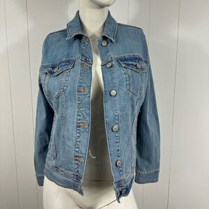 NWT Old Navy Denim Jacket Womens Sz M Blue Jeans Trucker Light Wash
